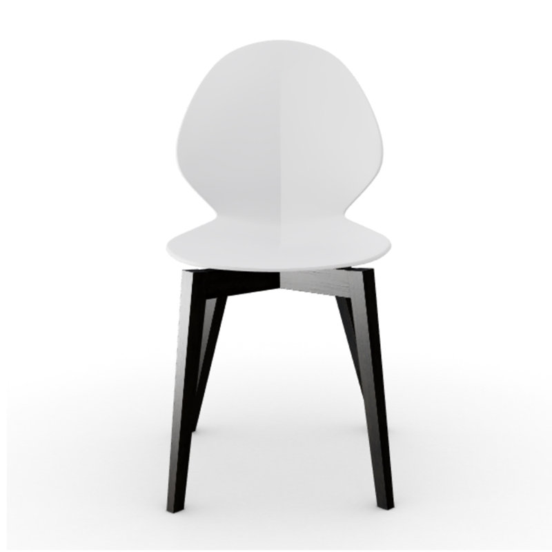 Basil Ergonomic Chair, Matte Optic White, Bleached Beech