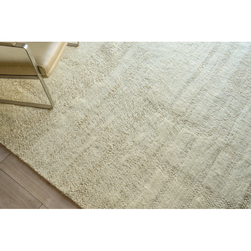Alba Hand Knotted New Zealand Wool Sand/Ivory Area Rug, 10'X14'