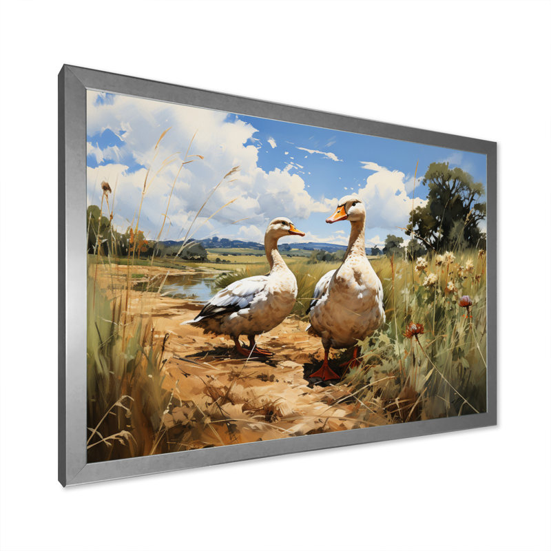Puckies Duck Friends North, H 24 po x l 32 po x P 1 po, Cadre photo argenté