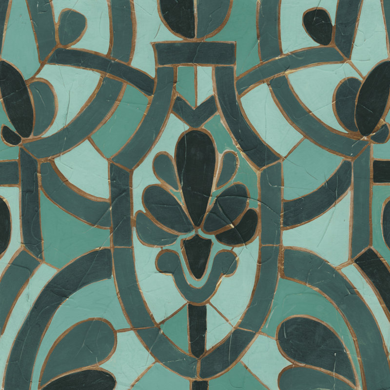 Turquoise Mosaic III by June Erica Vess - Wrapped Canvas Painting, 51cm H x 51cm W x 3.8cm D