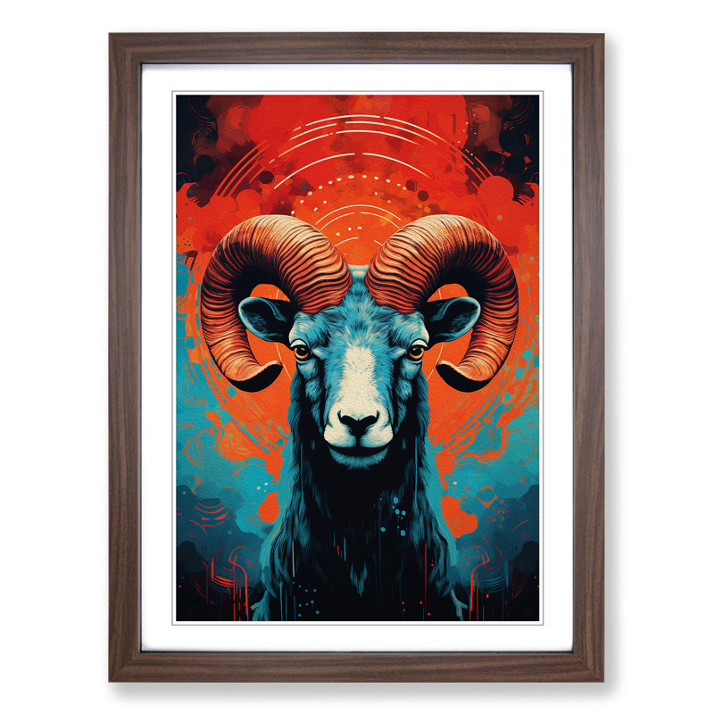 Single Picture Frame Print on Wood, 46cm H x 34cm W, Walnut Framed
