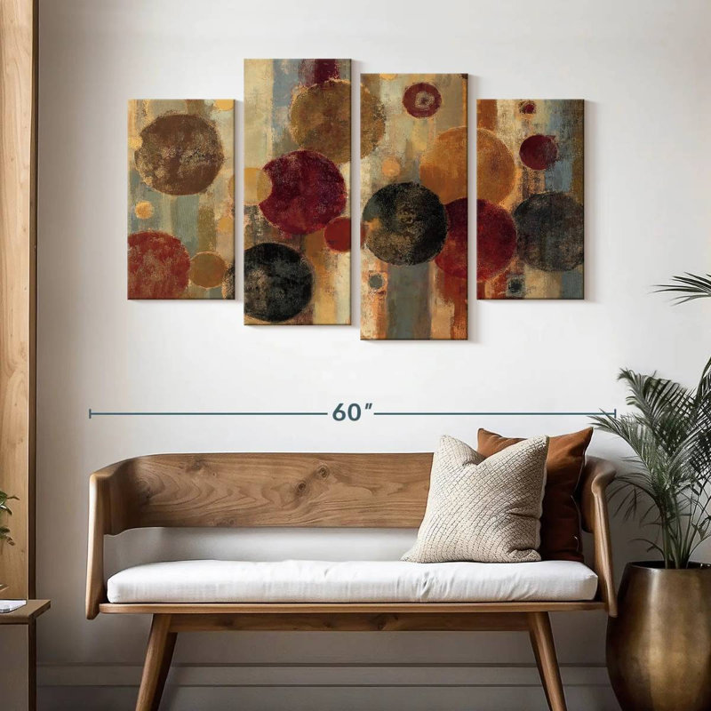 Pendulum On Canvas 4 Pieces Set, 32" H x 52" W x 1.25" D