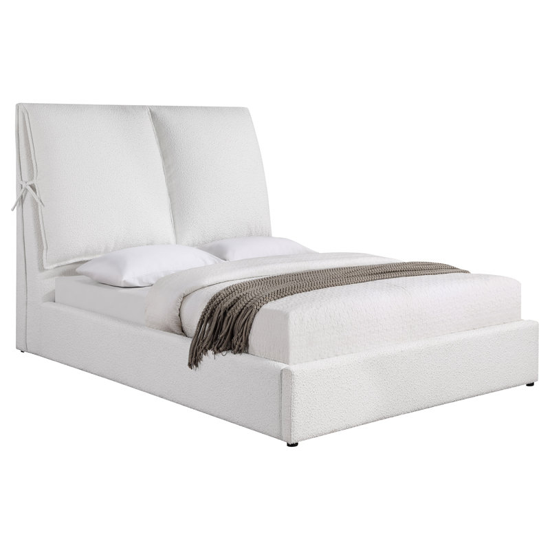 Maderson Upholstered Queen Panel Bed White, Queen