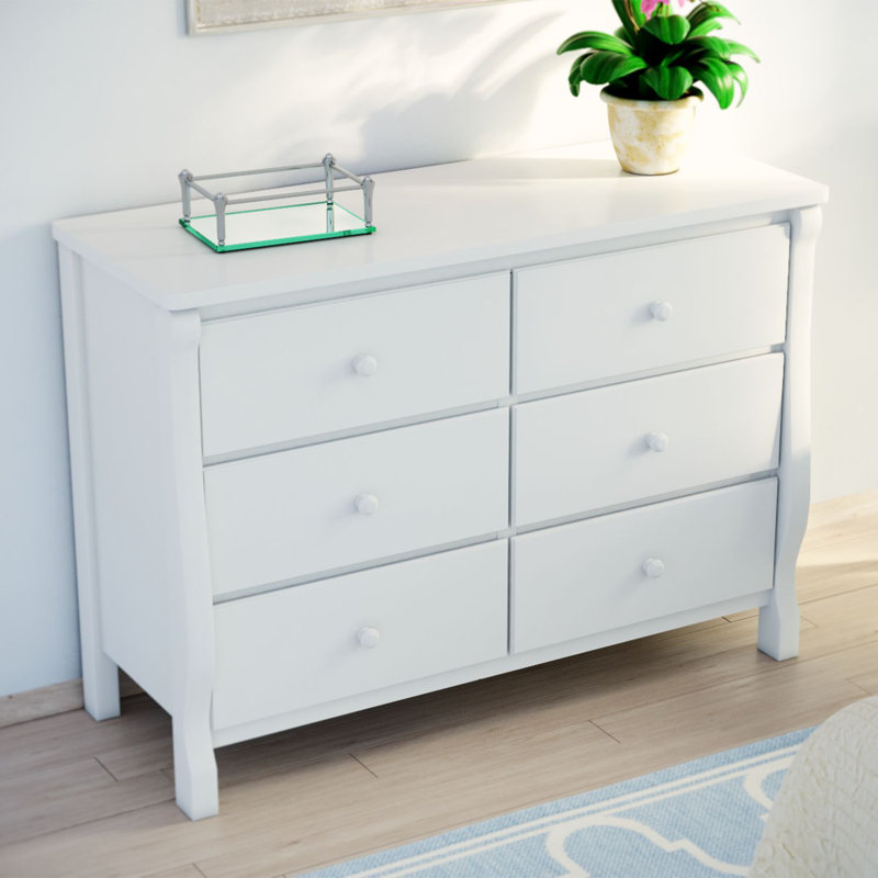 Universal 6-Drawer Double Dresser, White