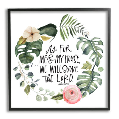 «Serve the Lord Joshua 24:15 Tropical Palm Wreathe» par Valerie Weiners - impression