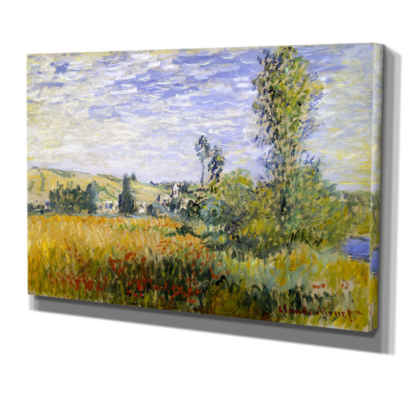 «Landscape at Vetheuil» par Vincent Van Gogh, reproduction d'art sur toile tendue, H 32 po x l 48 po x p 1,5 po
