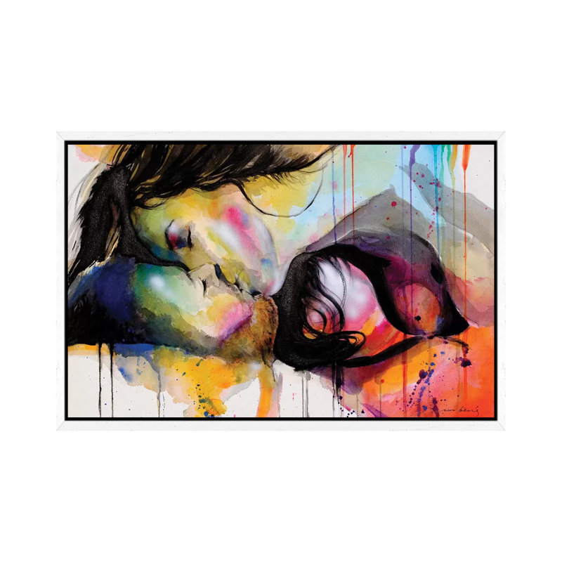 Colour Embrace II 1 Piece Painting on Canvas, 101.6 cm H x 66.04 cm W, White Framed