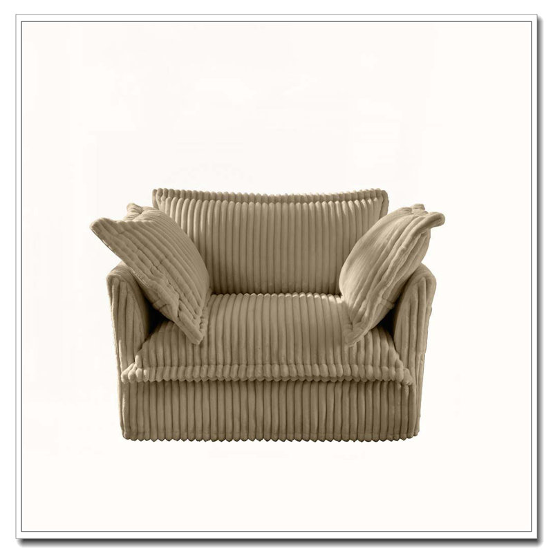 Fauteuil en velours côtelé, Brun
