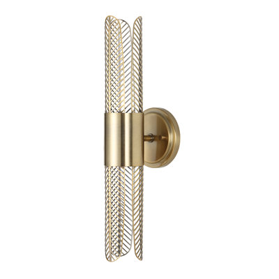 Everly Quinn Highfill 2 Light LED Brass Sconce