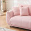 Canapé en molleton compact à 3 places avec 4 coussins 86,6 po Sofas de Sofas, pieds argent brossé | Rose | Ours en peluche