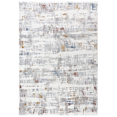 Tapis abstrait ivoire / gris