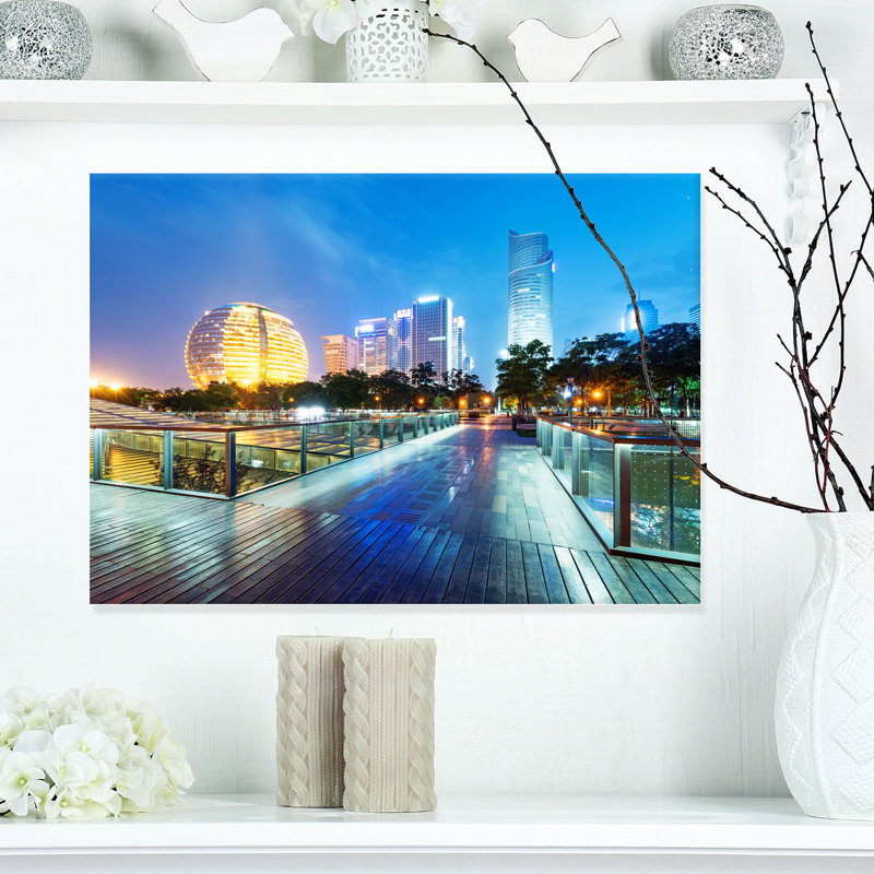 Gratte-ciels china hangzhou-impression sur toile, H 20 po x l 20 po x P 1 po, Toile tendue