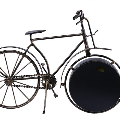 Antique Crafts Retro Vintage Style Bicycle Desk & Shelf Clock Modern Home Office Decoration Tabletop Display Ornament (Brown)