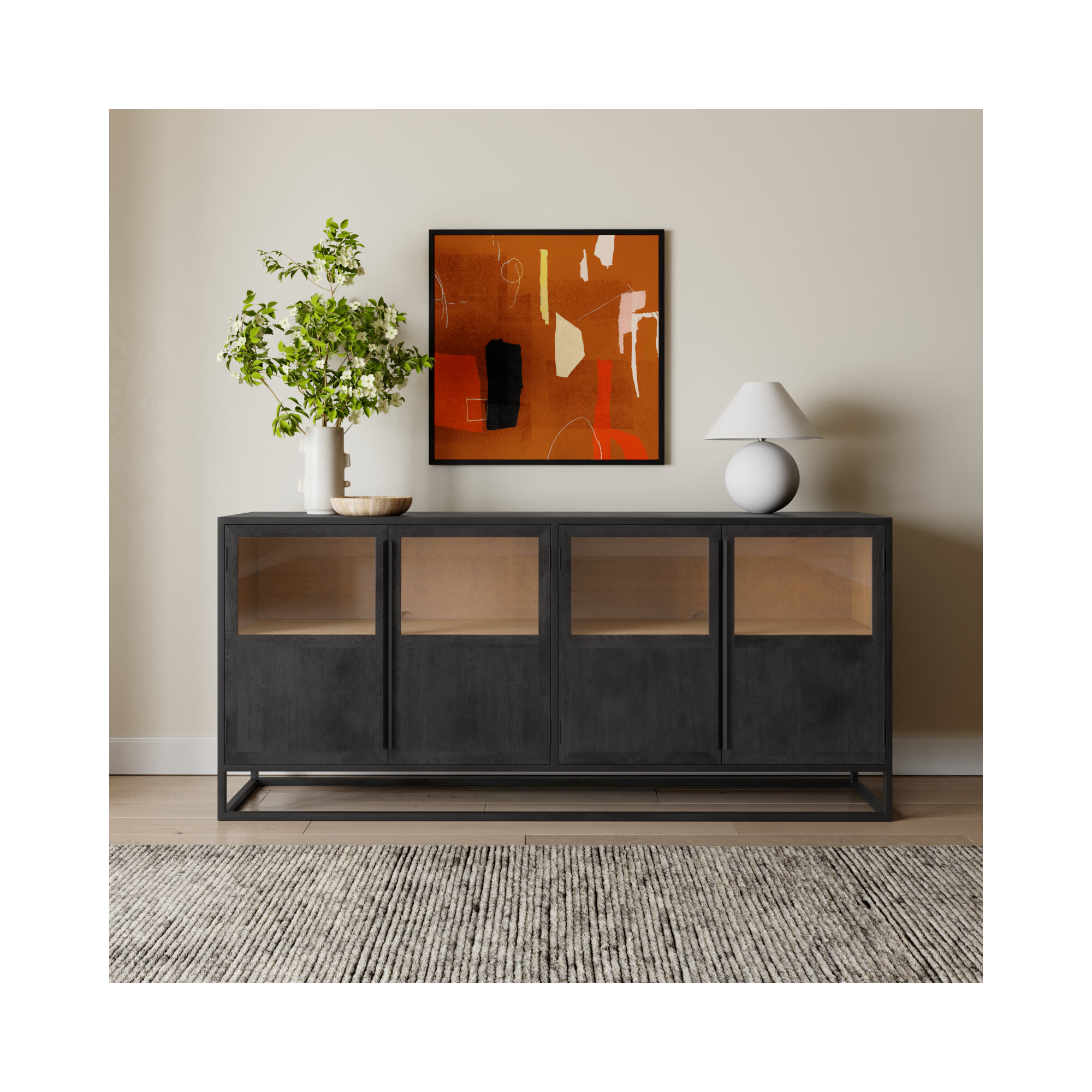 Clementine 80" Sideboard, Black