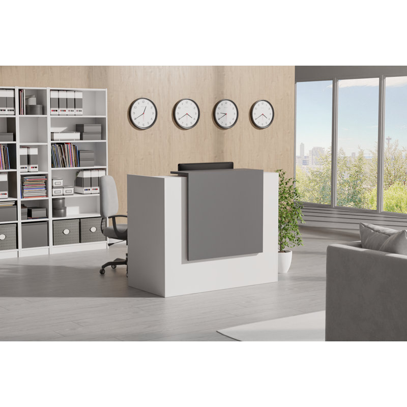 Bureau de réception moderne de 53 po ICN, comptoir de bureau moderne multifonctionnel, bureau en stratifié