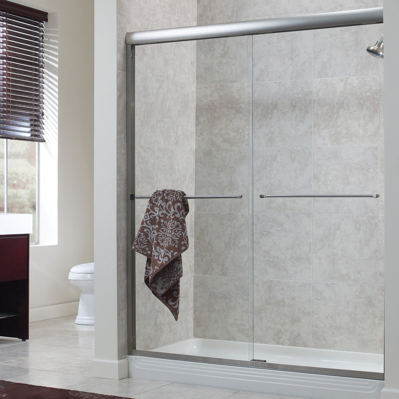 Porte de douche sans cadre 60 "x 72" Cove, Clear Glass, Nickel brossé