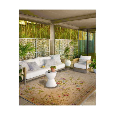 Tapis crème à motif tissé lavable à la machine