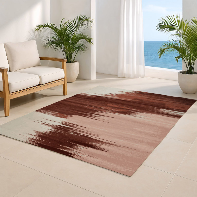 Tapis intérieur et extérieur beige Watercolor, Rectangle 4pi x 6 pi