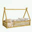 Lit simple en forme de tente avec garde-corps-625849616