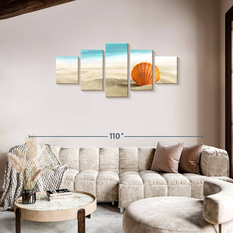 Seashell On Sandy Beach, 34" H x 74" W