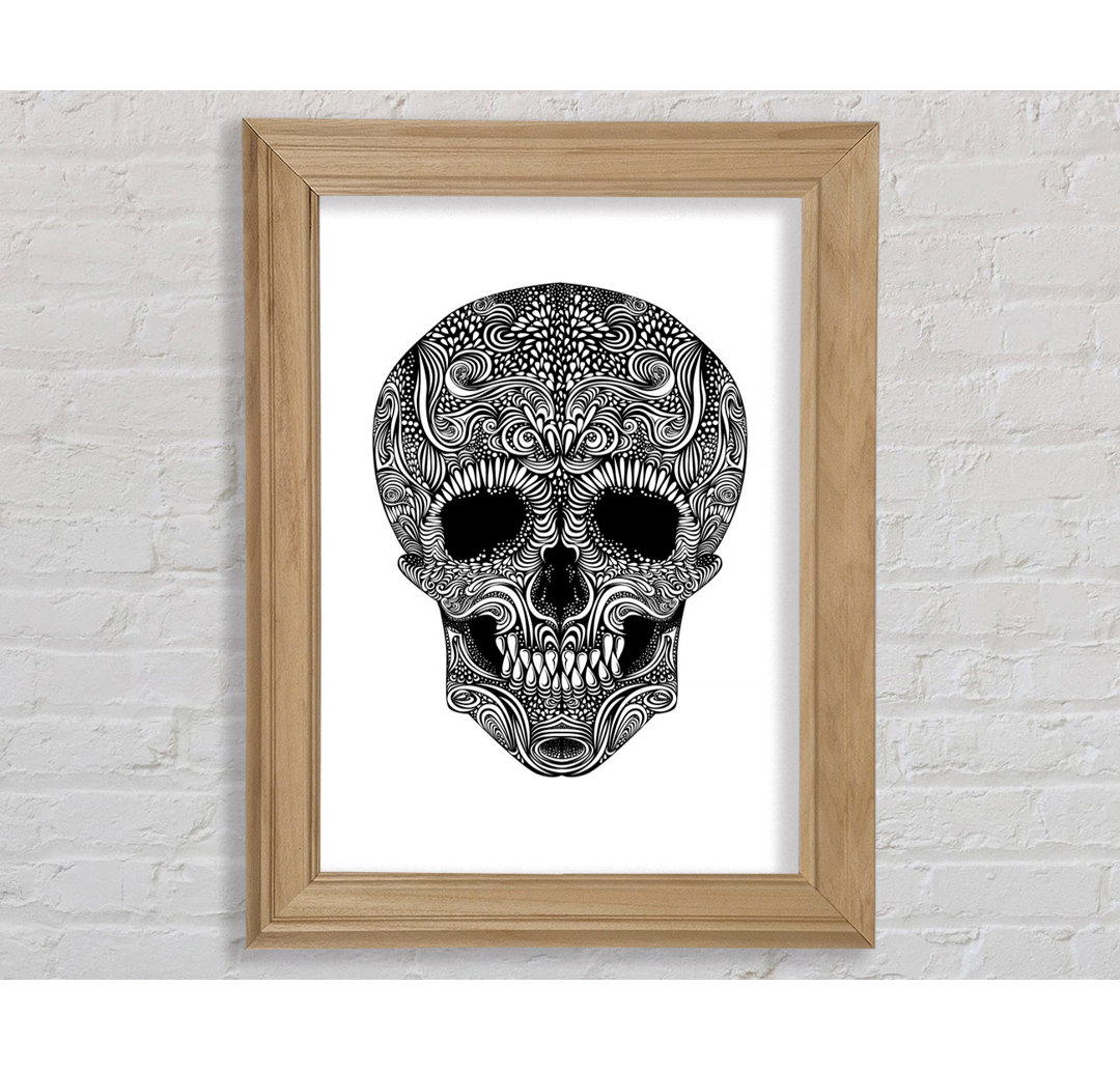 Hud Mexican Skull 2 Gerahmter Druck Wandkunst