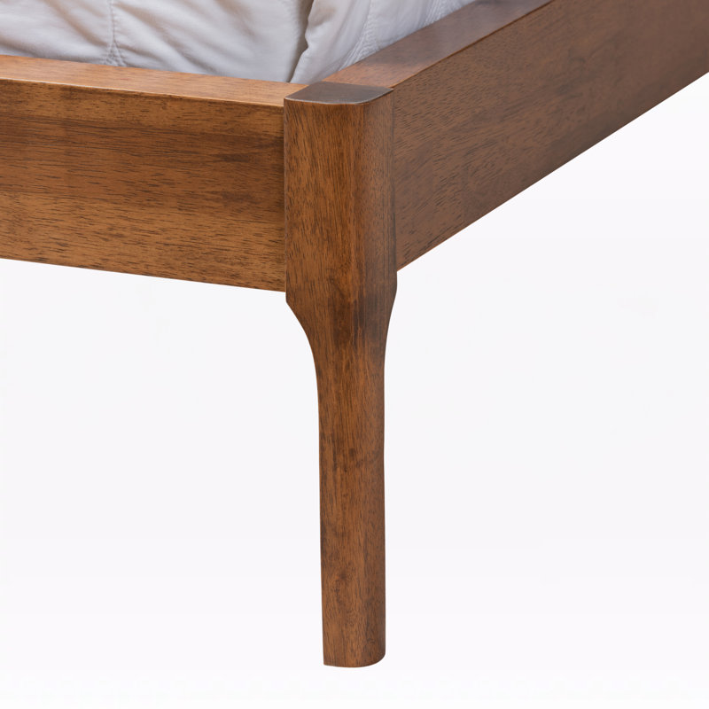Lit plateforme tapissier à profil bas Kiera, Beige, Très grand