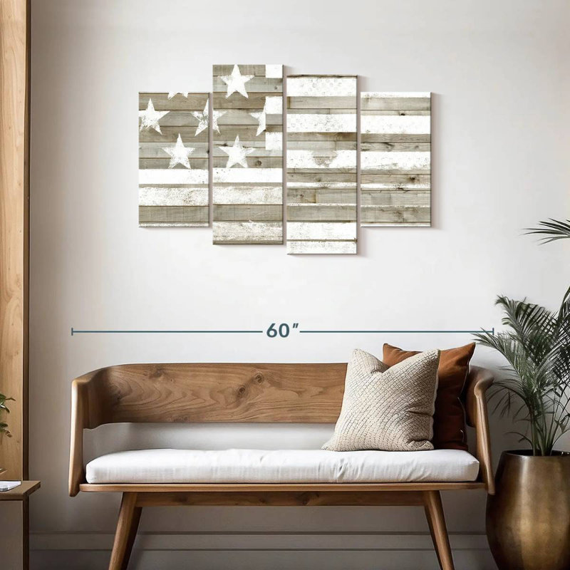 Drapeau Borges Rustic Americana, H 27 po x l 43 po