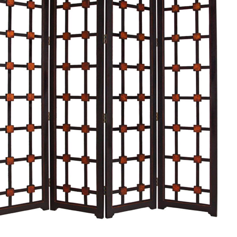 Higbee 84 " W x 84 " H 4 - Panel Solid Wood Folding