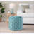 Ottoman 16'' Round Braided Sky Blue Velvet Contemporary by LumiSource | Sky Blue | Velvet-1685063404