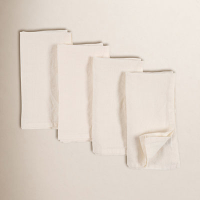 Alvia 100% Stone Washed Linen Napkins, 20" x 20"