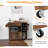 Kitchen Island Cart With Drop-leaf & Power Outlet Rolling Kitchen Cart On Wheels With Microwave Shelf Glass Holder-1989573738