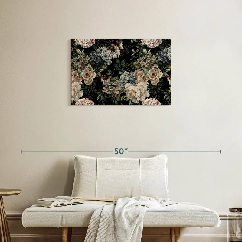 Harnek floral foncé, H 20 po x l 30 po