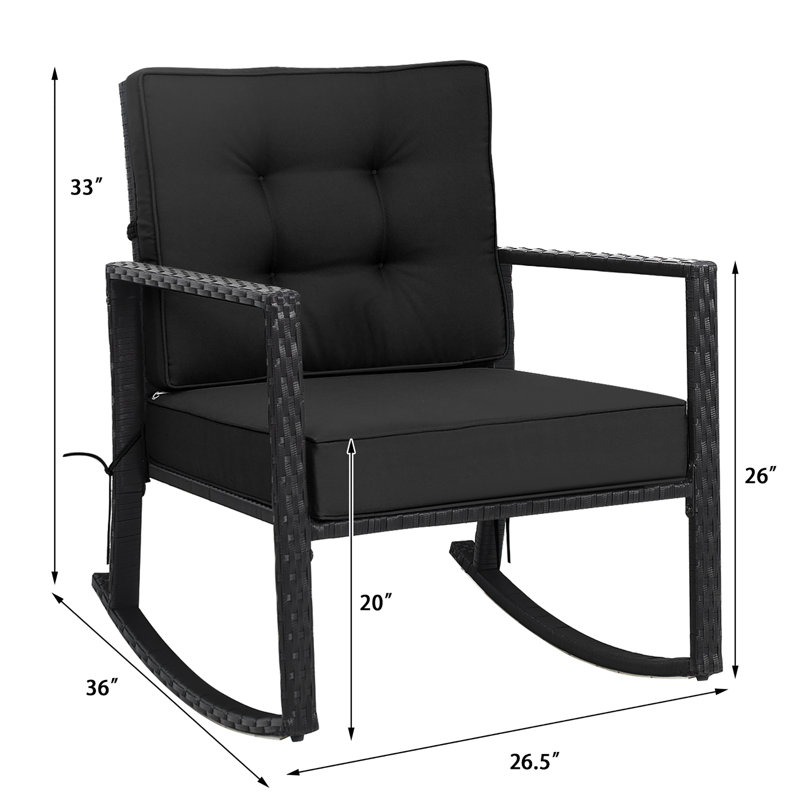 Chaise berçante Alastaire, Noir