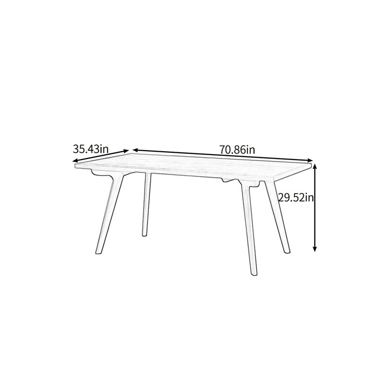 Multi-functional solid wood dining table, 29.52"H x 70.86"L x 35.43"W