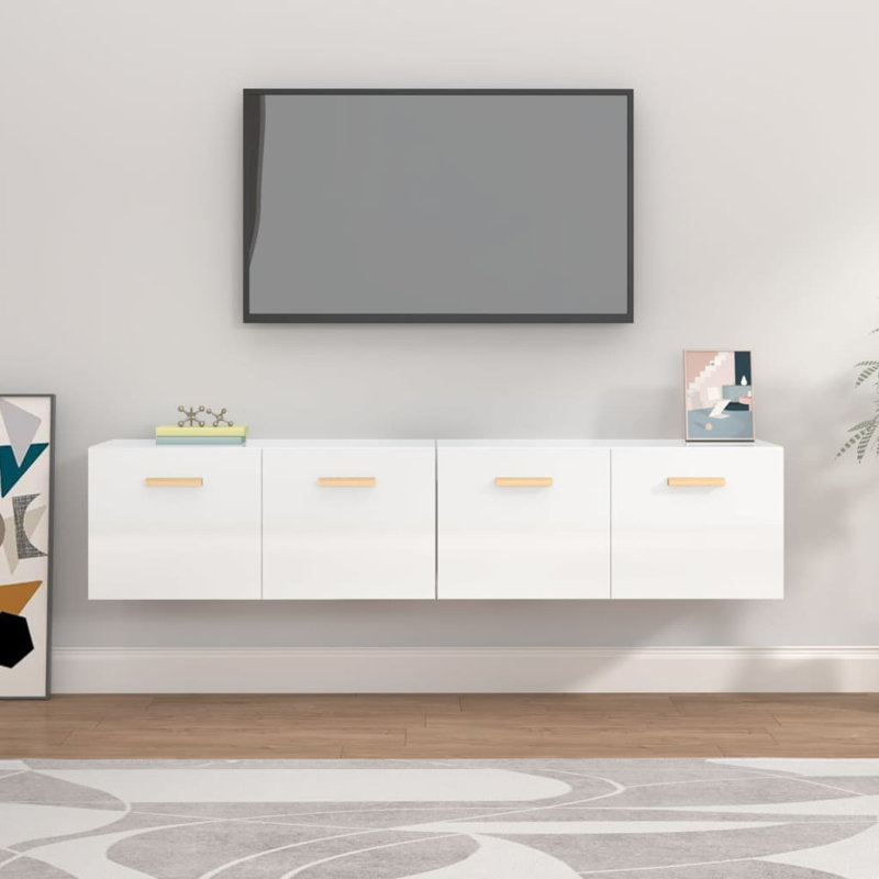 Kriss Unfinished Floating TV Stand, Smoked Oak, 35cm H x 60cm W x 36.5cm D