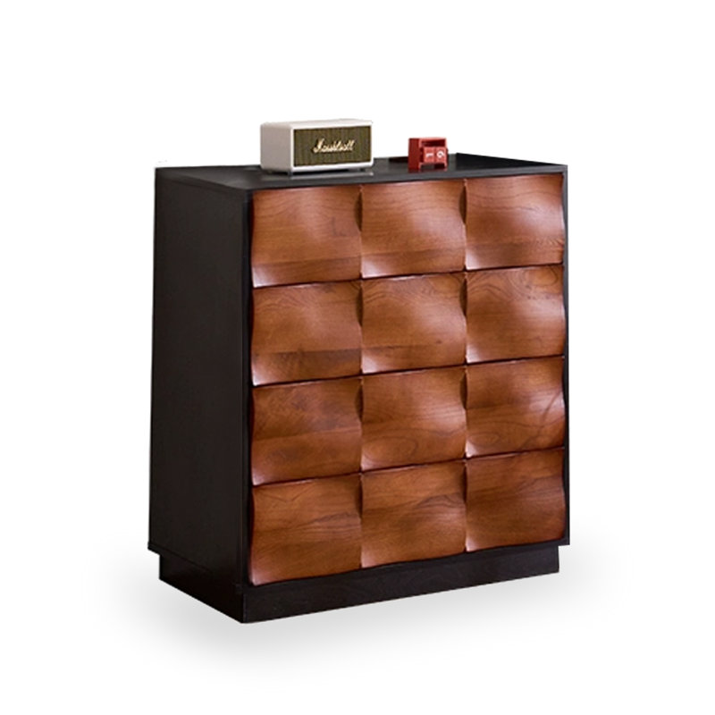 Armoire décorative noire + brun foncé massif + bois manufacturé