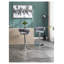 Ensemble de 2 tabourets de bar, avec repose-pieds chromé et base pivotante en velours à levage mécanique réglable + tabouret de bar simple à pieds chromés - Gris