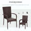 Chaises de salle à manger empilables en rotin avec coussins, ensemble de 2 chaises de patio en osier avec accoudoirs et dossier pour terrasse, terrasse