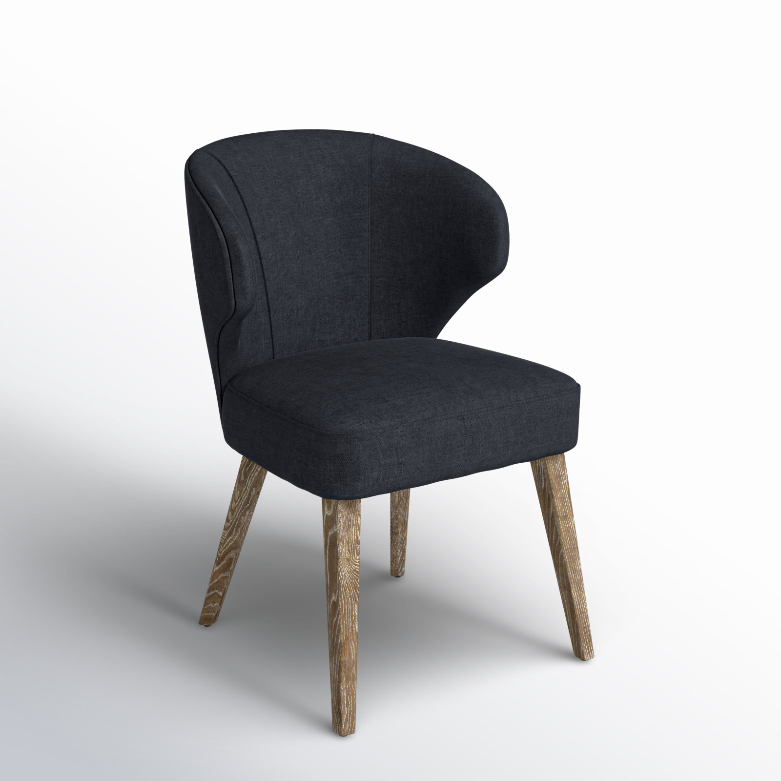 Golino Fabric Upholstered Wingback Side Chair, Brown, Black