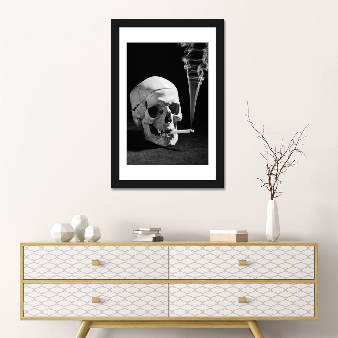 " 1930s Human Skull Smoking A Cigarette " by Vintage Images East Urban Home Mat 