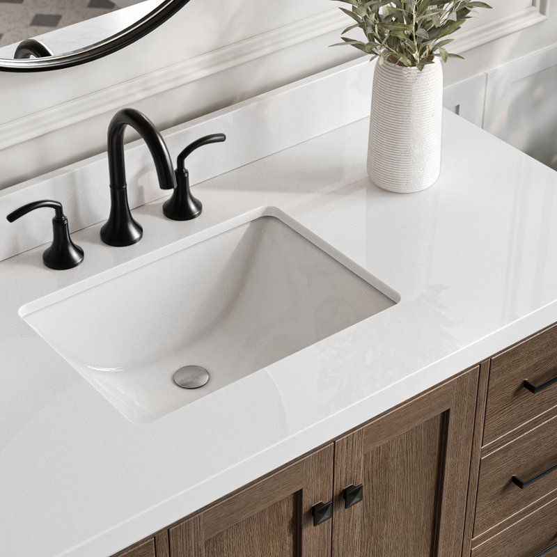 Ensemble de meuble-lavabo simple 48 po Grevera, Chêne brun, Rectangular
