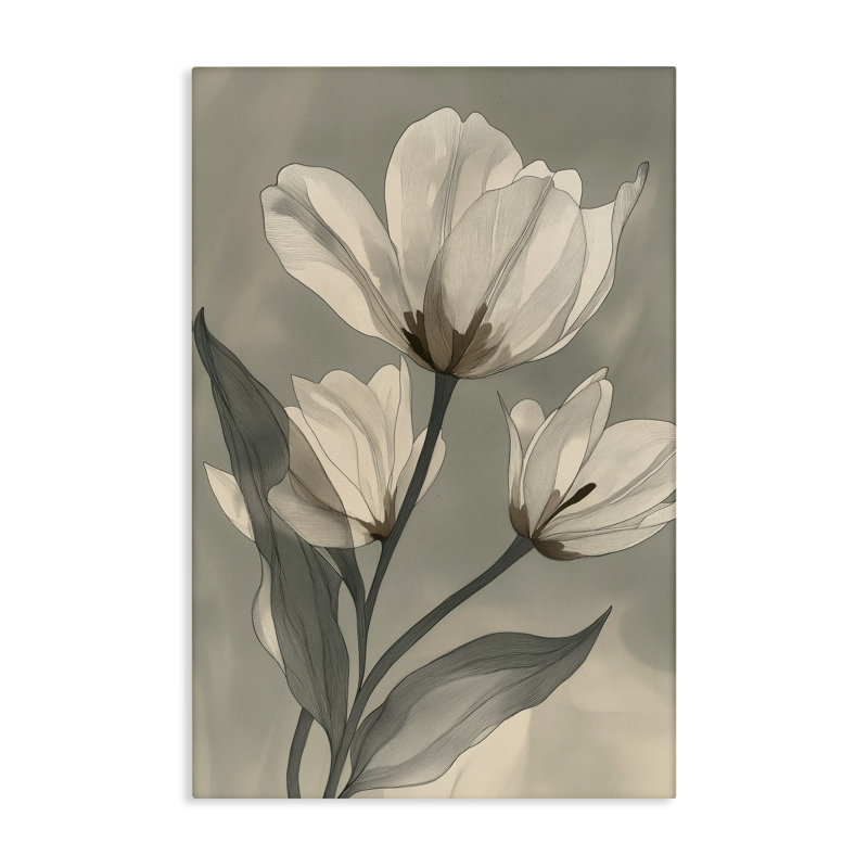 Toile Times Three Budding Magnolias, design par Annabelle Hall, H 30 po x l 20 po