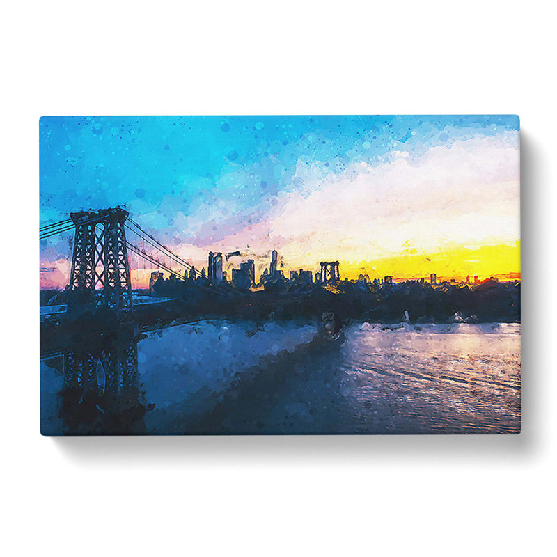 New York City Sunset In Abstract - Wrapped Canvas Print, 50cm H x 76cm W x 3cm D
