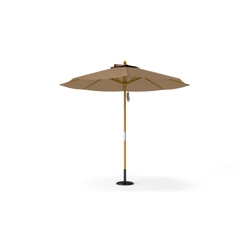 2.5m Round Wooden  Parasolc (UV50+), Taupe