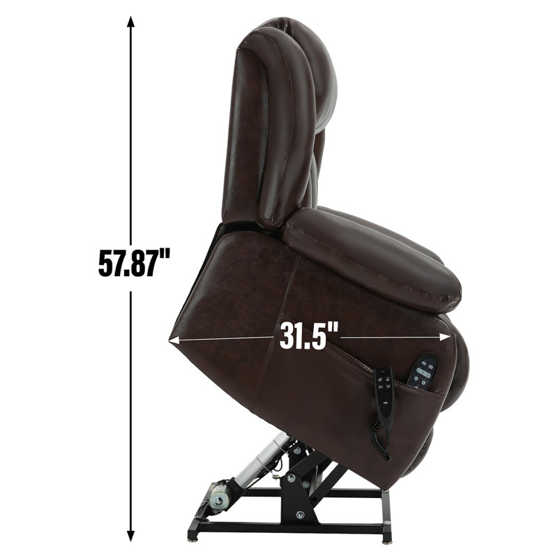 Fauteuil inclinable à levage électrique jusqu'à 350 lb, Brun