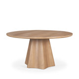 Jovani 48" Solid Light Brown Mango Wood Round Dining Table
