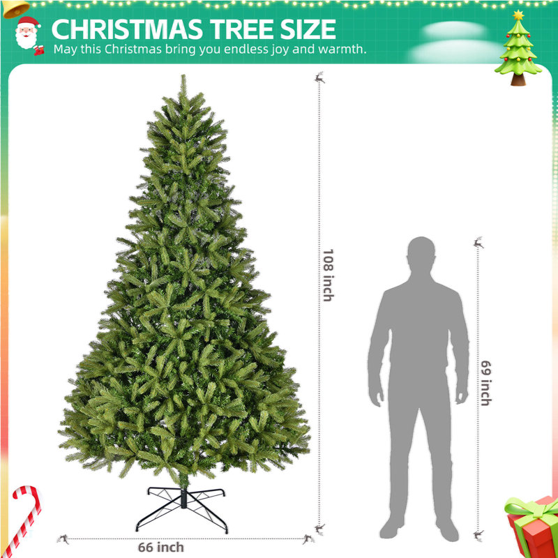 Arbre de Noël artificiel avec embouts de branches mixtes en PVC 2576 PE