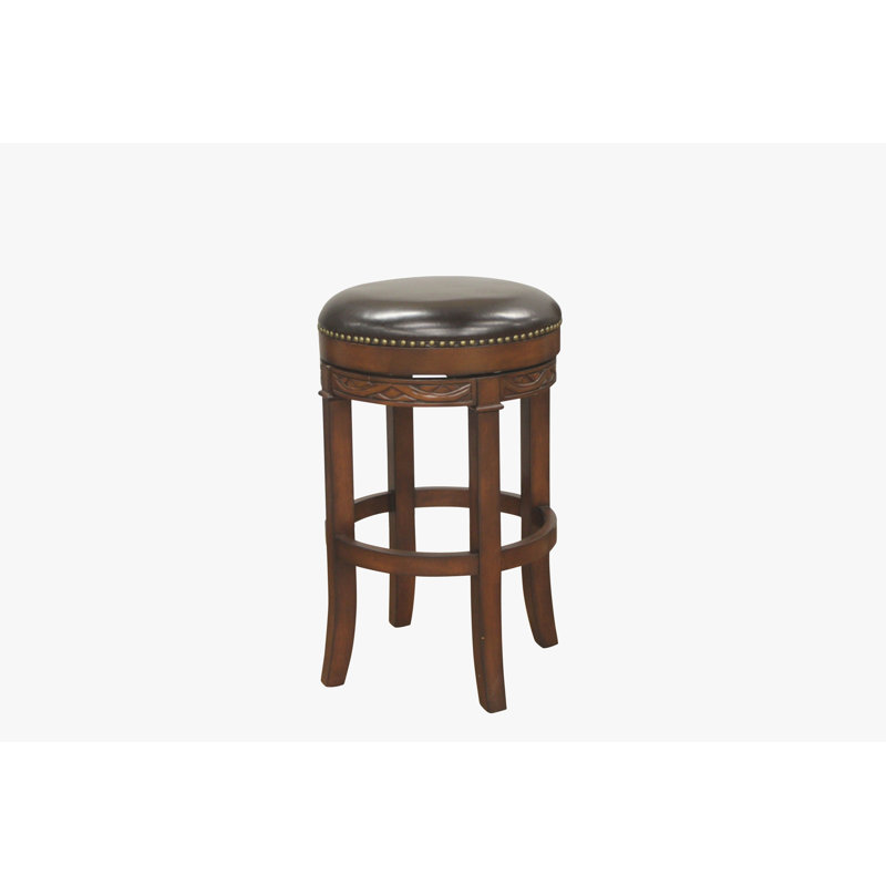 Tabouret Batali en suède avec cuir merlot, 30"