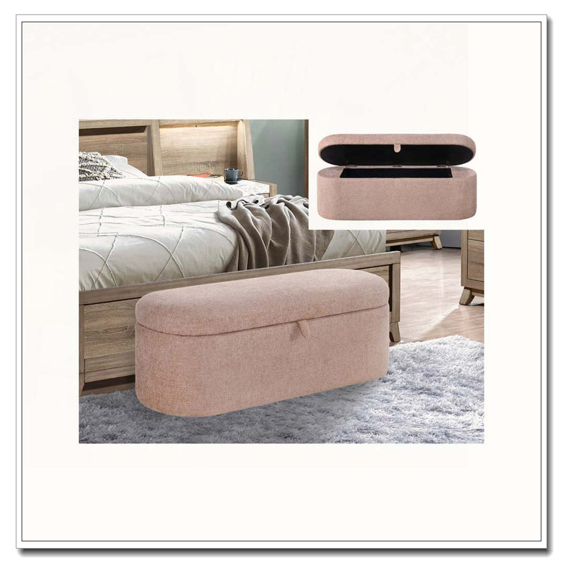 Banc de rangement rembourré, Mauve