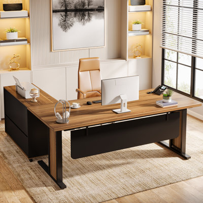 63" L Shaped Executive Office Desk